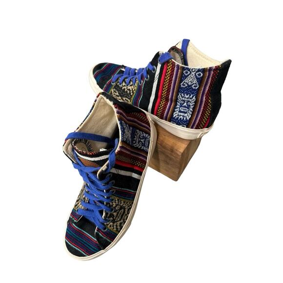 inkkas Shoes - Inkkas UNISEX Textile Blanket High Top Sneakers Size W 6 M 4 Handmade In Mexico